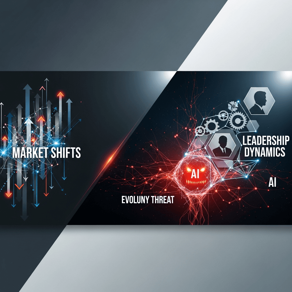 Strategic Tech Redefinition: Market Shifts, AI's Evolving Threat, and Leadership Dynamics