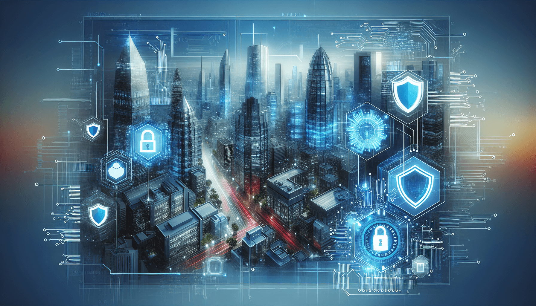 Banner image for: Create a professional banner image depicting a futuristic cityscape with a subtle overlay of a network security graphic, symbolizing the intersection of technology and cybersecurity.
